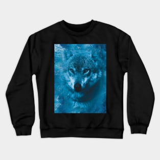 Wolf and waves of the ocean Crewneck Sweatshirt